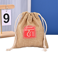 Sac en jute personnalisé, écologique, robuste, réutilisable, de luxe, avec cordon de serrage et poignée en corde, petit format, naturel, pour cadeaux de mariage, faible MOQ, pour le shopping