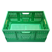 Fabrication de précision chariot en plastique pliant caisse pliable en maille de stockage de légumes pour supermarché