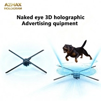 Ventilateur holographique néon 3D AZMAX 46cm 768 LED, luminosité 4K, angle de vision 170°, pour intérieur, OEM, éducation, publicité en magasin, Noël