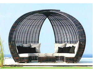 เตียงหวายกลางแจ้งเตียงอลูมิเนียมเดย์เบดซันเบดเฟอร์นิเจอร์หวายที่นอนเดย์เบดสำหรับสระว่ายน้ำพร้อมเบาะ - Product Image 2