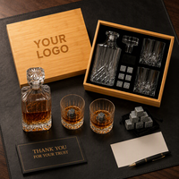 Coffret Cadeau SHUNSTONE : Carafe à Whisky, Verres à Degrésziller, Pierres Réfrigérantes, Boîte en Bambou, Logo Personnalisé, Cadeaux d'Entreprise pour Cadres