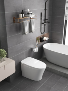Star Rated Hotel Suite Smart Wc Baño Espejo Gabinete <span class=keywords><strong>Set</strong></span> Baño Inodoro inteligente Cabezal de <span class=keywords><strong>ducha</strong></span> <span class=keywords><strong>Set</strong></span> de baño - Product Image 3