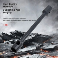 Clé à douille métrique double extrémité allongée pour pneus, outil de démontage hexagonal carré robuste pour camions et pneus de grande taille