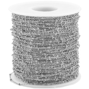 Chaîne en acier inoxydable plaqué or 18 carats avec fermoir perlé, style français, collier délicat, chaîne de clavicule, chaîne basique, plaqué sous vide - Product Image 5