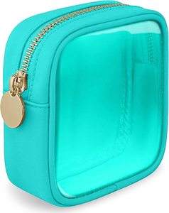 Sac de rangement pour articles de toilette et maquillage, pochette transparente en PVC imperméable, mini sac de rangement cosmétique, sac de voyage en nylon pour femmes - Product Image 1