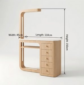 Modern Simple Wooden Color Single <b>Nail</b> <b>Table</b> with LED Light and Drawers White Stone Top Manicure Lamp Desk <b>Nail</b> <b>Table</b> for <b>Nail</b> - Product Image 2