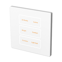 Système d'automatisation intelligent KNX Commutateur intelligent mural pour hôtel et maison Panneau à 8 boutons poussoirs blanc et noir Panneau métallique d'éclairage mural
