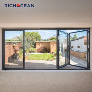 Porta Pieghevole di Sicurezza RICHOCEAN per Esterni <span class=keywords><strong>con</strong></span> Serratura, in Alluminio e <span class=keywords><strong>Vetro</strong></span>, Porte Esterne Pieghevoli - Product Image 4