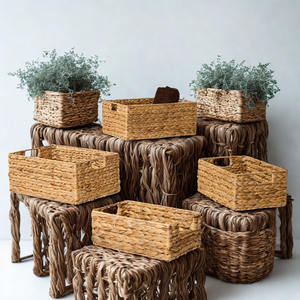 VAS-VIET ANH SEDGE Cesta de Almacenamiento Rectangular Tejida a Mano para Exteriores, Cocina, Tela, Mimbre, Ratán, Plástico, Metal, Toallas - Product Image 5