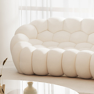 2024 mới phong cách Ý ánh sáng sofa vải sang trọng hậu hiện đại đơn giản tối thiểu đơn giản căn hộ phòng khách bong bóng sofa - Product Image 6