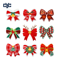 Patchs brodés personnalisés écologiques pour vêtements, motif nœud de Noël dessin animé et flocon de neige, pour décoration de fêtes