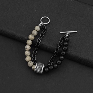 Simple Popular Niche Design Double Layered <b>Beaded</b> <b>Bracelet</b> Titanium Steel Two Color Unisex's <b>Bracelets</b> Fashion Jewelry Wholesale - Product Image 5
