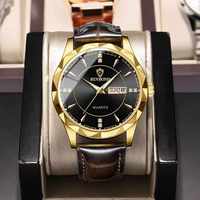 Binbond B5552 5552 Montre de couple de luxe en vente chaude, bracelet en cuir de haute qualité, quartz, étanche, mode, montre-bracelet pour lui et pour elle