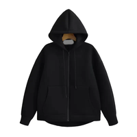 Sweat à capuche zippé Artisan Air Layer personnalisé, streetwear, coupe ample, épaules tombantes, pour homme, oversize, de créateur