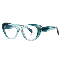 Unisexe 2165 Épais Cercle Optique Lunettes Imitation Plaque Tr90 Plat Miroir Oeil De Chat Ins Style Rue Photographie PC Adultes Diamant