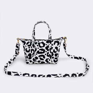 Canvas <b>Mini</b> <b>Tote</b> <b>Bag</b> Custom Portable Travel Sling Shoulder Crossbody <b>Bag</b> Removable Strap Zipper Women Cow Print Summer Autumn - Product Image 4