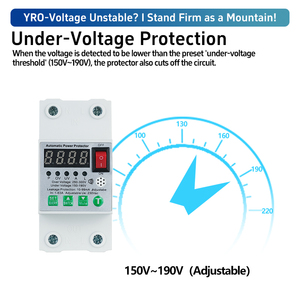 Get Factory <strong>Price</strong> Over and Under Voltage Protector 63A Reliable <strong>Supplier</strong> for Home and Commercial Power Systems Voltage <strong>Regulator</strong> - Product Image 4