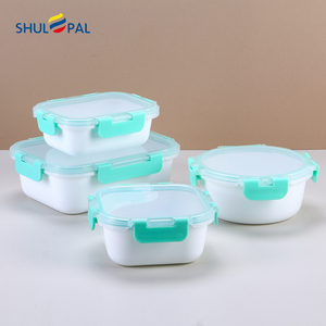 Tempered Opal kính kín kín sứ thực phẩm <span class=keywords><strong>container</strong></span> PP mát-Khóa nắp nhựa nhà bếp bữa ăn trưa hộp lưu trữ Nhà cung cấp - Product Image 1