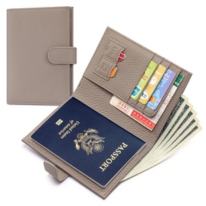 Customized Genuine Real Leather RFID Wallet Card Holders Genuine Leather Passport Cover and Holder - Product Image 1