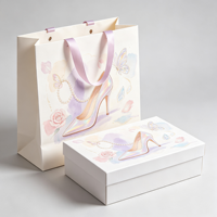 Ensemble de sacs en papier pour chaussures avec design imprimé personnalisé, écologique, boîtes d'expédition en carton ondulé avec impression de logo personnalisable