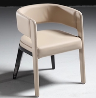Chaise de salle à manger beige rembourrée de style moderne nouvellement conçue chaise de salle à manger nordique en bois massif