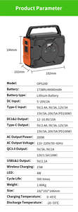 สถานีพลังงานสำรองแบบพกพา 200W 48000mAh AC สำหรับใช้งานกลางแจ้ง พร้อมพอร์ต USB Type-C และไฟ LED สำหรับใช้ในบ้าน - Product Image 3