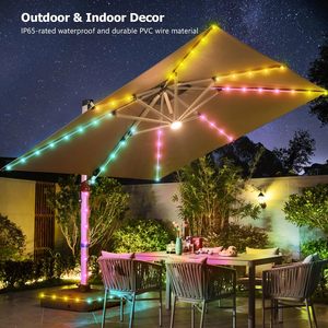 Guirlandes lumineuses de Noël pour l'extérieur, étanches, décoratives, RGB+IC 5V USB, LED, boules d'ananas - Product Image 6