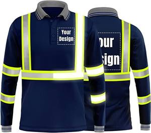High Visibility Rispecchiare Reflective Safety Clothing Fashion-Forward Long Sleeve Polo with Safety Desig - Product Image 3