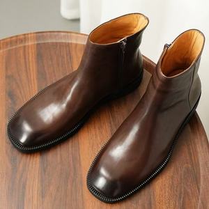 Nouvelles Bottes Montantes en Cuir Véritable pour Hommes, Collection Automne/Hiver 2026, Confortables, à Semelle Épaisse et Rehaussée - Product Image 2