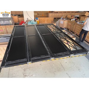 Gran oferta, puerta de <span class=keywords><strong>garaje</strong></span> seccional de nido de abeja sándwich de aluminio, elevador eléctrico, autobloqueo, antirrobo con ventana de perspectiva transparente - Product Image 1