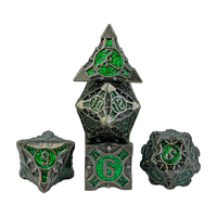 Lot de 7 dés polyédriques en métal écologiques pour jeux de rôle (D&D) et jeux de société, accessoires de jeu de société
