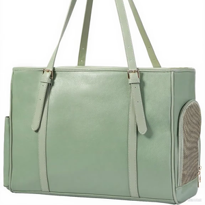 Elegante bolsa de cuero <span class=keywords><strong>para</strong></span> mascotas con ventana de malla transpirable adecuada <span class=keywords><strong>para</strong></span> gatos medianos y perros pequeños de menos de 10 libras - Product Image 1