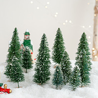 Lot de 5 mini-sapins de Noël artificiels en neige simulée, décorations de table et vitrine intérieures
