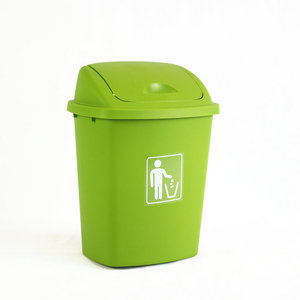Poubelle extérieure en plastique épaissi avec couvercle à charnière, grande taille 30L, idéale pour un usage domestique, fournie directement par le fabricant. - Product Image 1