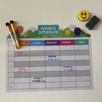 Grand planificateur de tableau blanc magnétique effaçable à sec pour réfrigérateur-Calendrier mensuel non daté, tableau des tâches ménagères