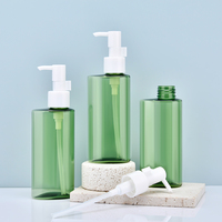 Sérum de soin pour la peau, démaquillant, shampoing, bouteille en plastique PET 150 ml, bouteille en plastique verte pour démaquillant avec pompe à pression
