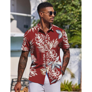 Camisas de Moda <span class=keywords><strong>para</strong></span> Hombre, Estilo Casual <span class=keywords><strong>y</strong></span> de Negocios, Cuello Redondo, Estampado Floral, Tie-Dye, Manga Corta, <span class=keywords><strong>para</strong></span> Playa, Verano, OEM ODM - Product Image 1