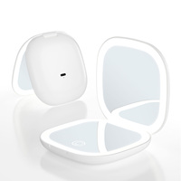 Miroir de courtoisie portable double face à lumière LED 5X grossissant 2 faces maquillage cosmétique miroirs de maquillage