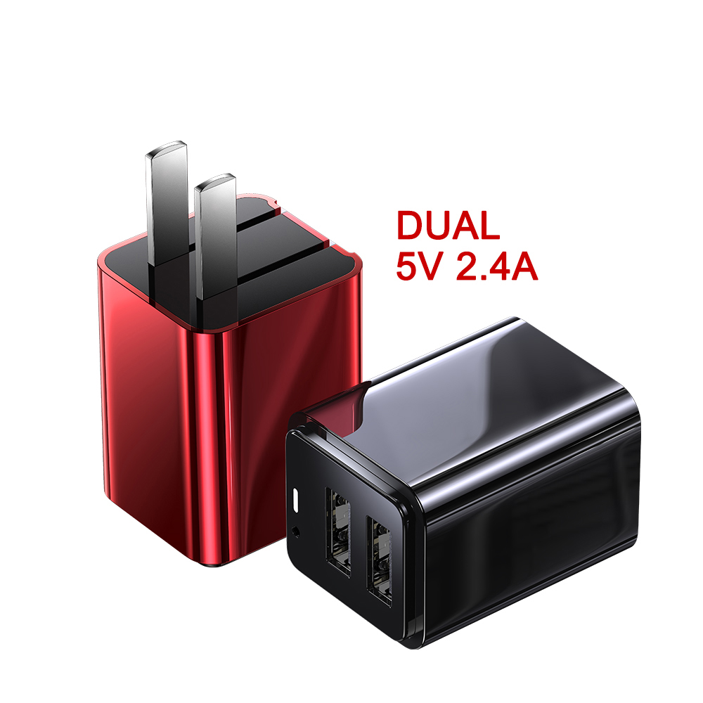 Настенное зарядное устройство с двумя USB-портами и поддержкой быстрой зарядки