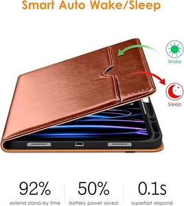 Pour <span class=keywords><strong>iPad</strong></span> <span class=keywords><strong>Pro</strong></span> 12.9 pouces 6/5/4/3 Gen Case, Housse <span class=keywords><strong>de</strong></span> support Folio en cuir <span class=keywords><strong>de</strong></span> qualité supérieure avec porte-crayon Apple intégré-Réveil/veille automatique - Product Image 5