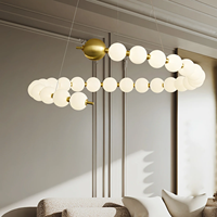 Lustre LED moderne rustique à pampilles multiples en métal, design français, hauteur réglable, pour salon et hôtel
