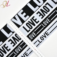 Hualiu Venta de fábrica Negro Blanco Nylon Jacquard Web Cinta elástica Ropa interior Cintura Letra logo Diseño Correas elásticas