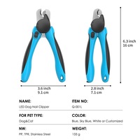 Coupe-ongles et coupe-ongles écologique pour chien en ABS à lumière LED