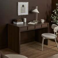 Bureau en MDF noyer avec 4 tiroirs, bureau d'ordinateur moderne pour le bureau à domicile