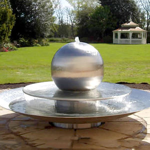 Edelstahl Silber kugel Wasserspiel für Garten dekoration Landschaft - Product Image 1