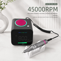 Ponceuse à Ongles Électrique Professionnelle Portable Rechargeable Sans Fil 45000 tr/min 20W, Machine de Manucure, Stylo Ponceur, Polisseuse Silencieuse
