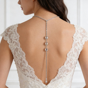 Nouveau Collier Long Élégant Style Européen et Américain avec Pendentif Goutte d'Eau en Zircon et Chaîne Arrière, Bijou de Mariage Scintillant - Product Image 1