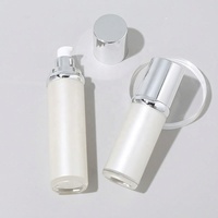 Ensemble de flacons cosmétiques en acrylique de luxe, flacons de lotion vides, pots de crème, contenants pour sérum de soin de la peau, avec bouchon argenté