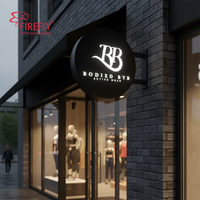 Boîte lumineuse publicitaire extérieure IP65, panneau lumineux rond rotatif double face, enseigne lumineuse LED, boîte lumineuse en acrylique 3D