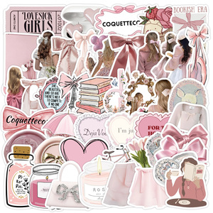 50Pcs Coquette Girl Pink Cute Graffiti <strong>Stickers</strong> for Girl Phone Bottle Decor VSCO <strong>Preppy</strong> Style <strong>Sticker</strong> - Product Image 1